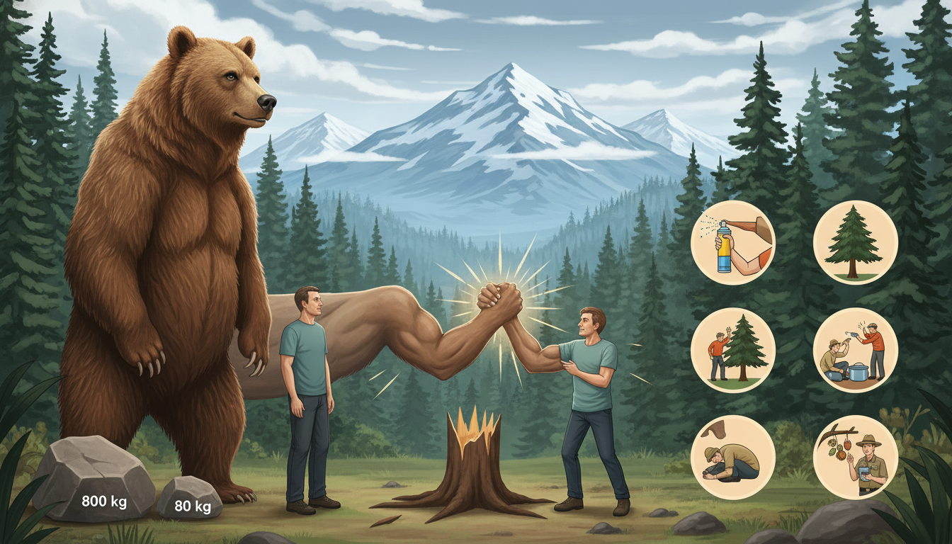 ヒグマの大きさを人間と比較：身長・体重・力の差と生き残る対策を解説