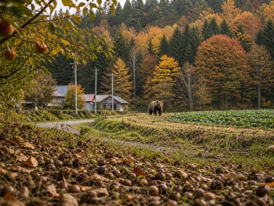 秋のヒグマが人里に近づく理由｜ドングリ・果実・冬眠前の食欲