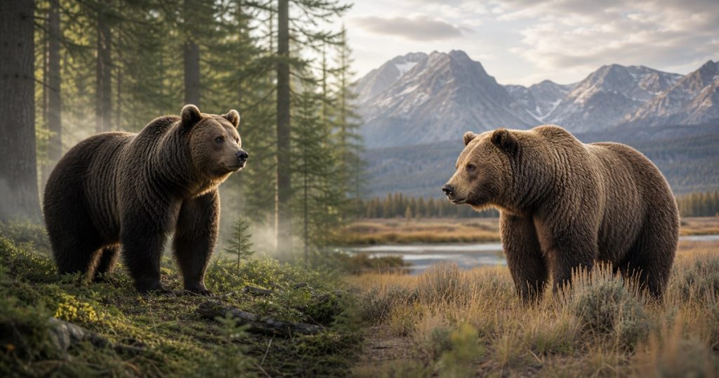 ヒグマとグリズリーの体型や生息環境の違いを比較するアイキャッチ