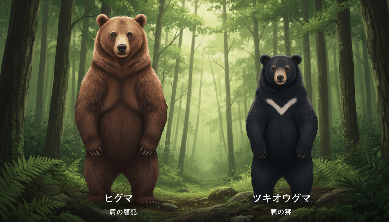 ひぐまとツキノワグマの見分け方（違いを手早く理解する）