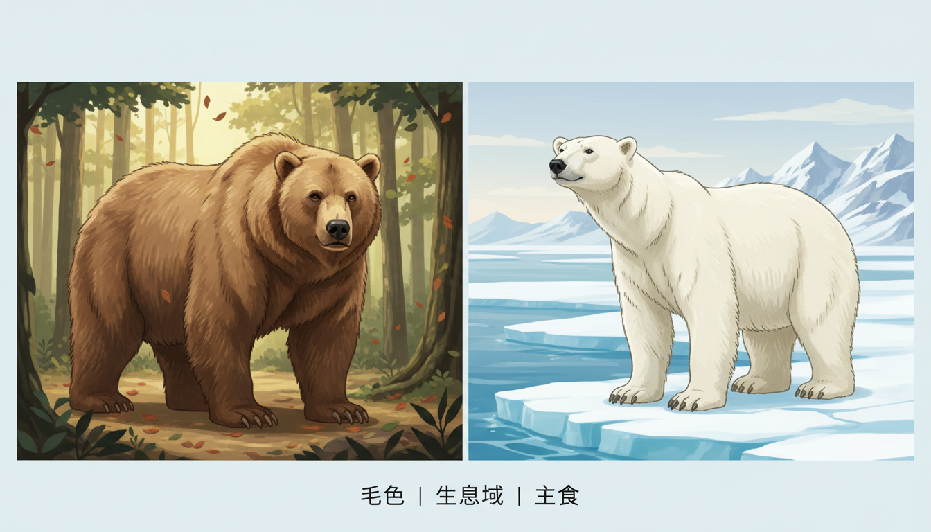 ヒグマ vs ホッキョクグマ：生態・危険性・遭遇時の違いをやさしく比べる
