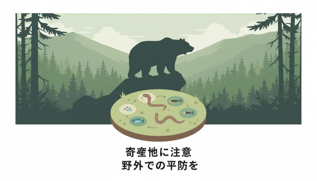 ヒグマとサナダムシ：感染リスクと野外でできる予防ポイント