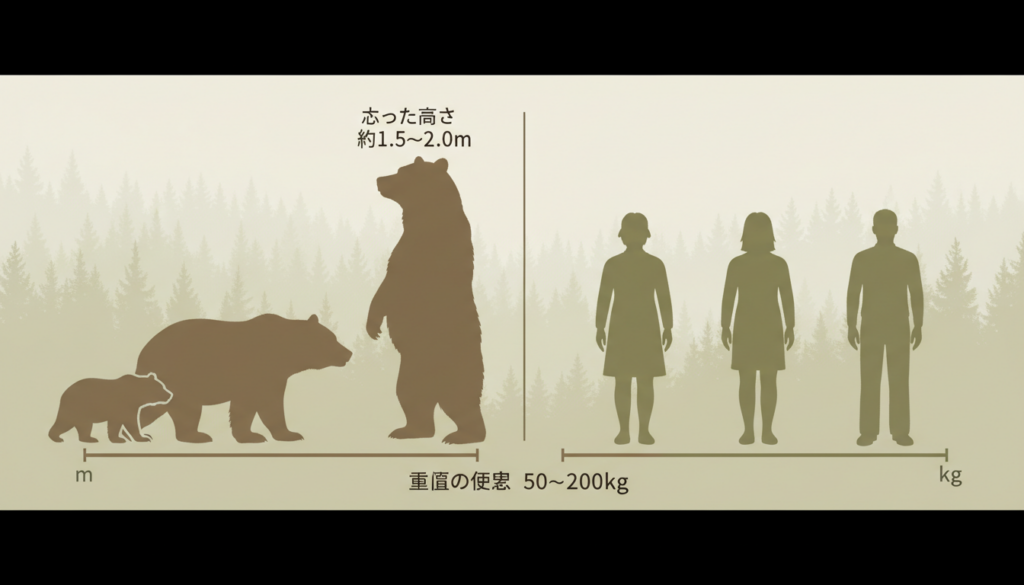 ヒグマの大きさを人間と比べて実感する — 山や写真で見分けるための目安