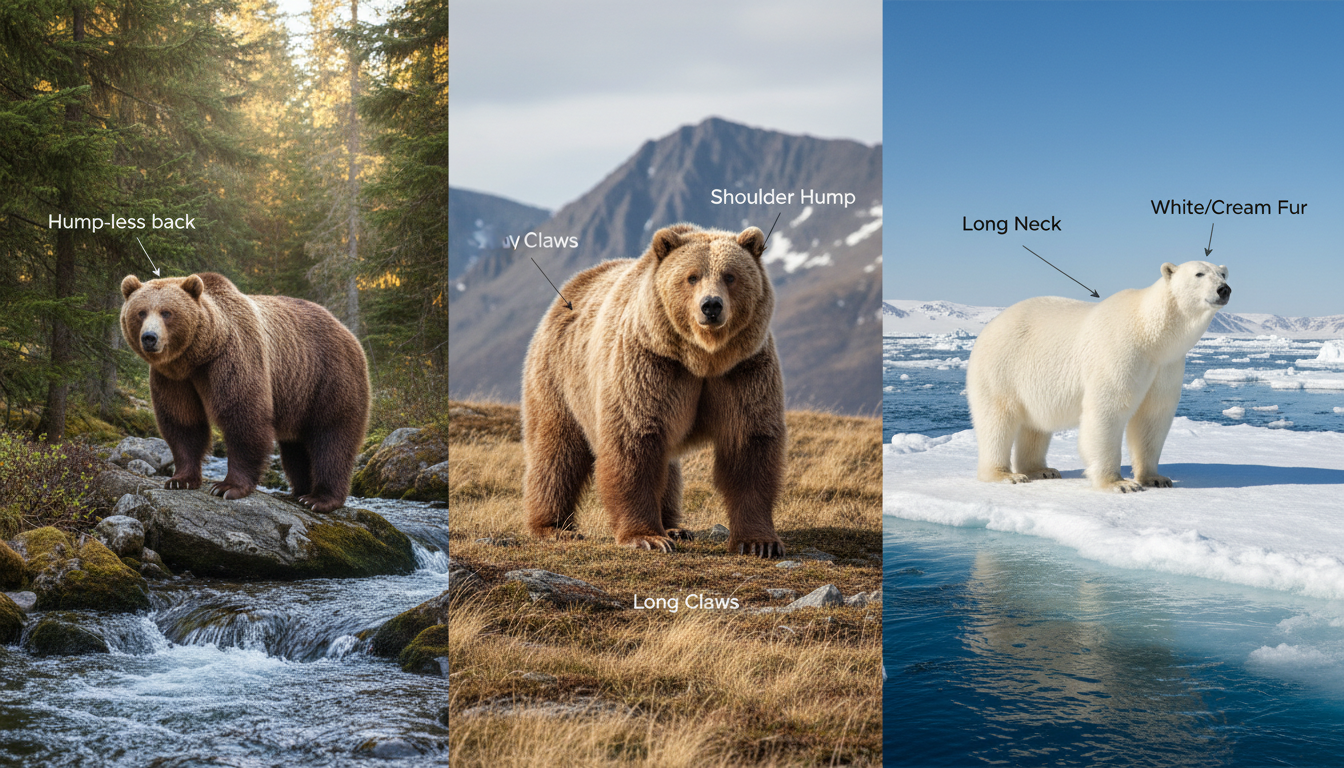 ヒグマ・グリズリー・ホッキョクグマの違いをやさしく比較する：見分け方と安全対策