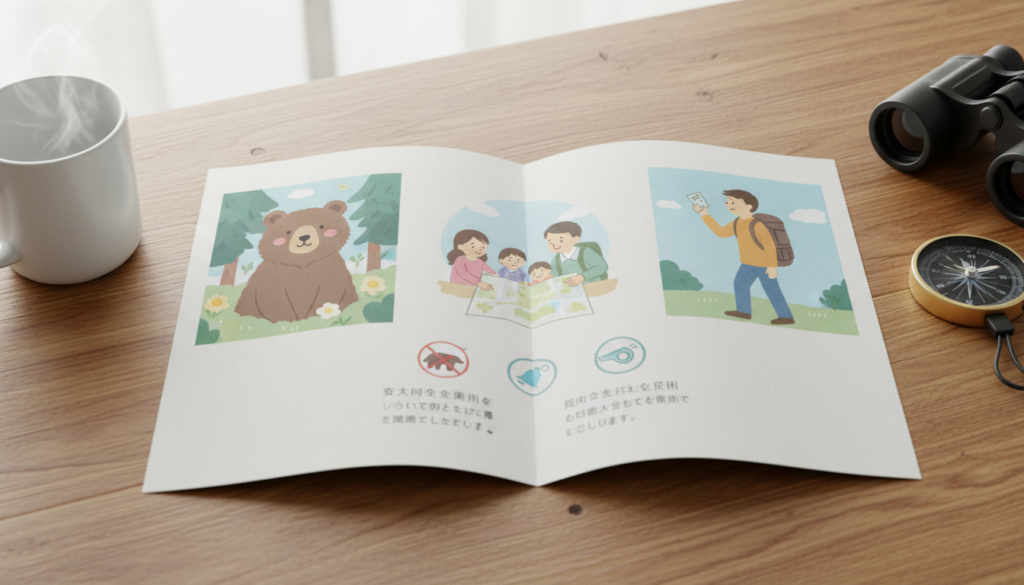 ヒグマ対策パンフレット：家庭と登山者向けのやさしい安全ガイド